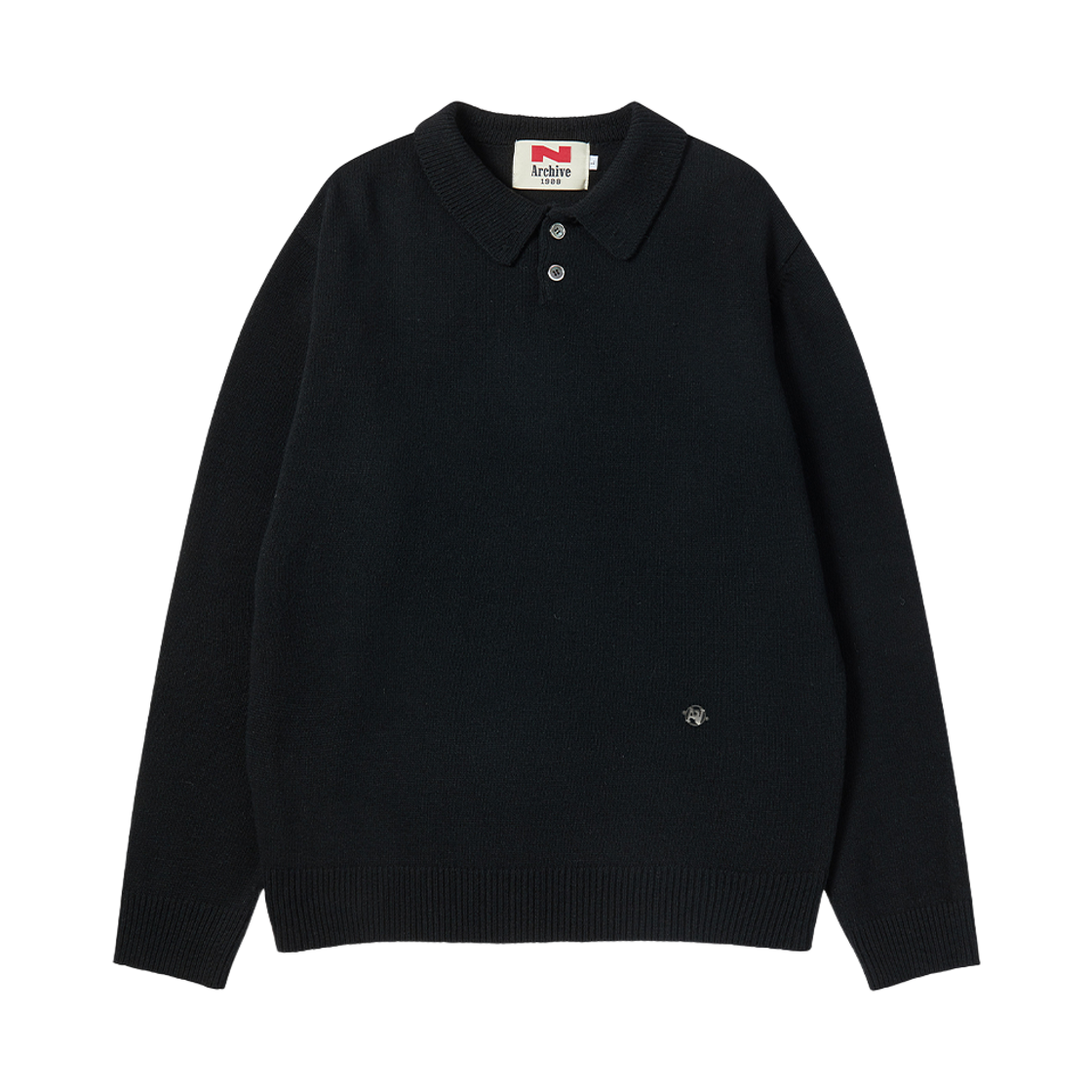 NV26SPKT02BK N ARCHIVE Heritage Polo Wool Knit Black