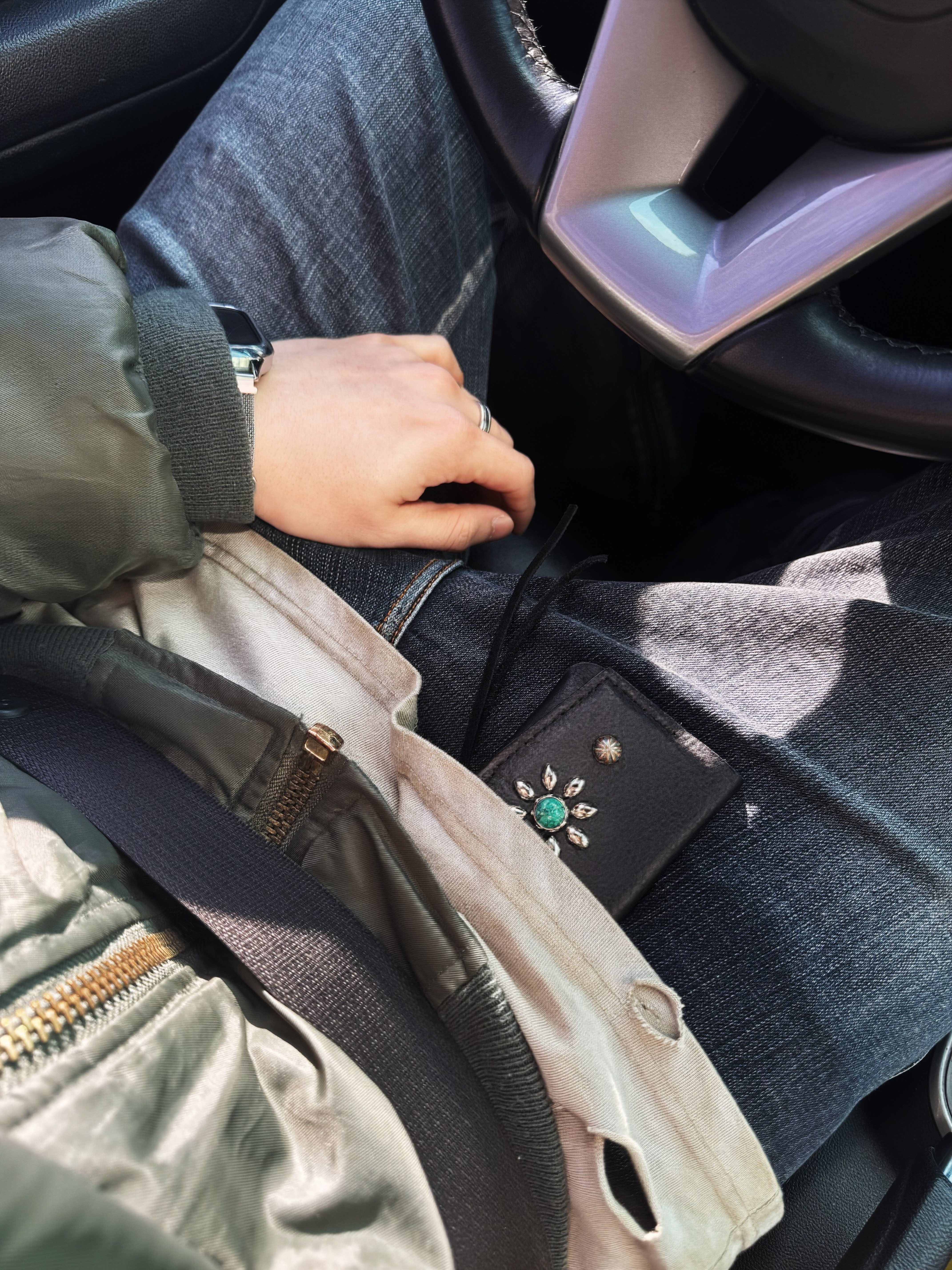 DIRT NAP Stone Card Holder Turquoise, Salomon Modisay Padded Jacket Black 착용 스타일 - 5