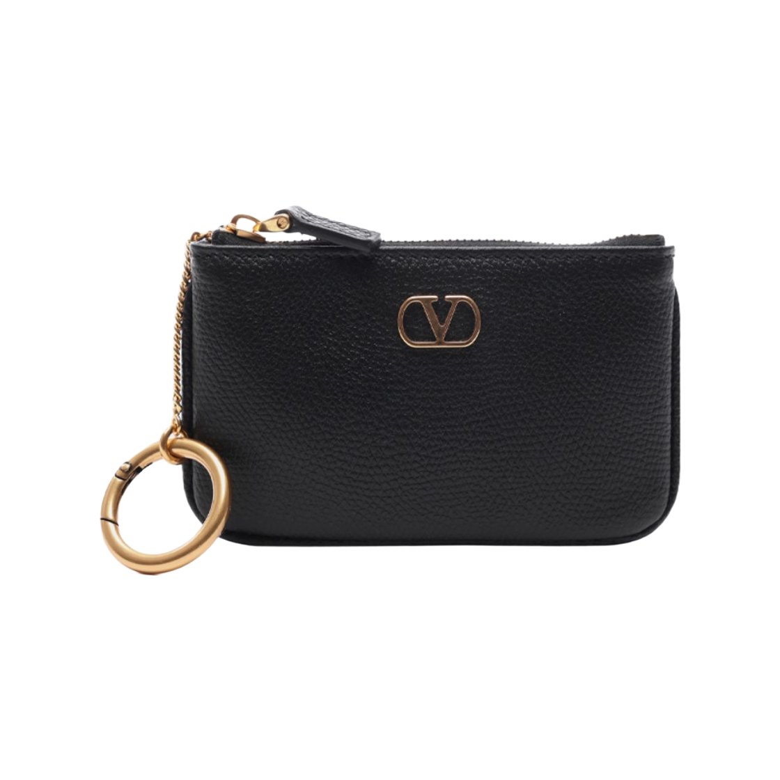 P0AK6SNP0NO Valentino Vlogo Signature Keyring Zip Coin Purse Black