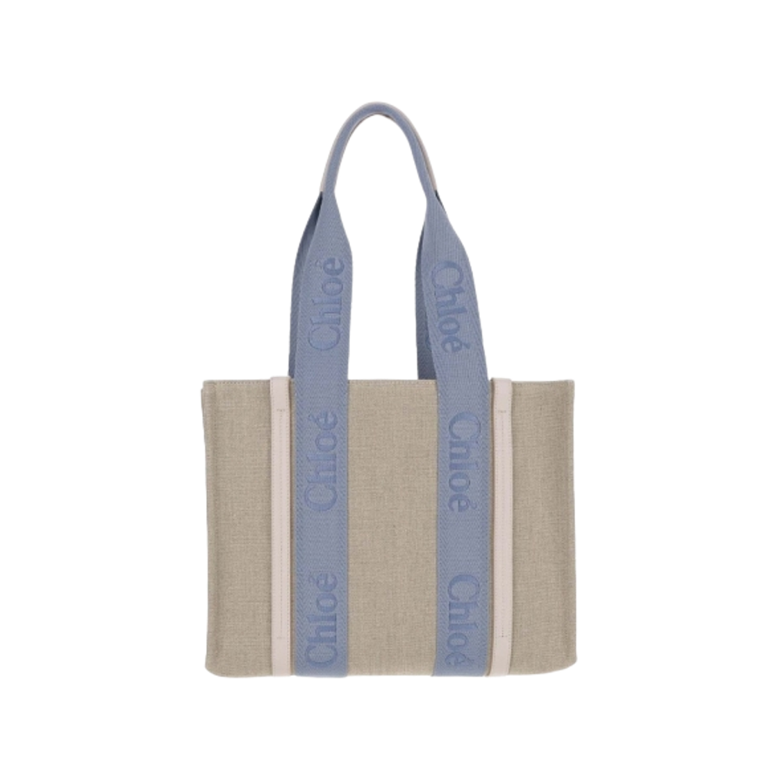 CHC23AS383L174E2 Chloe Woody Medium Tote Bag Beige Blue