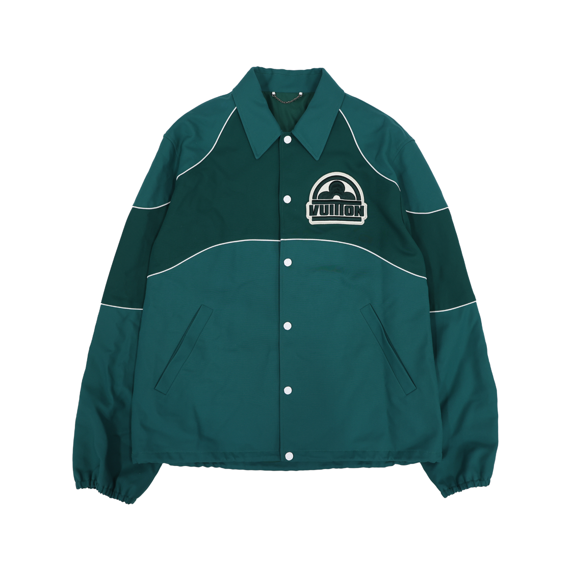 ITD7PNVB55WE Louis Vuitton LV Monogram Flower Cotton Varsity Coach Jacket - Green