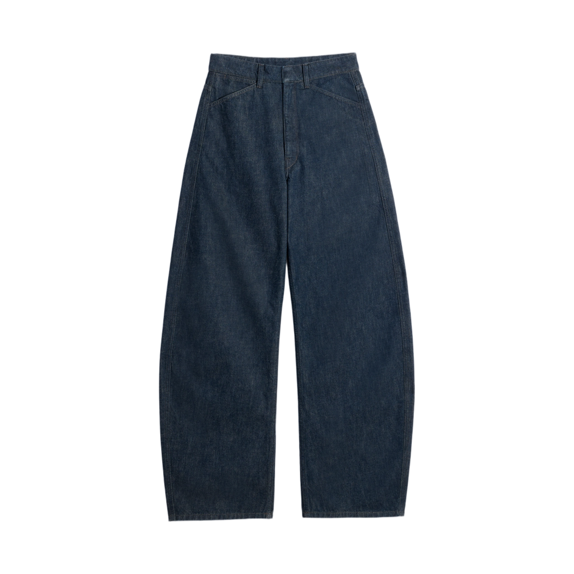 (W) 르메르 하이 웨이스티드 커브드 팬츠 데님 인디고((W) Lemaire High Waisted Curved Pants Denim Indigo)