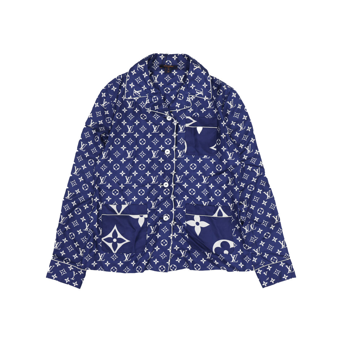 루이비통 1A7SF5 에스칼 파자마 블라우저 셔츠 실크 블루(Louis Vuitton Escale Pajama Blouse Shirt in Silk Blue) - 1