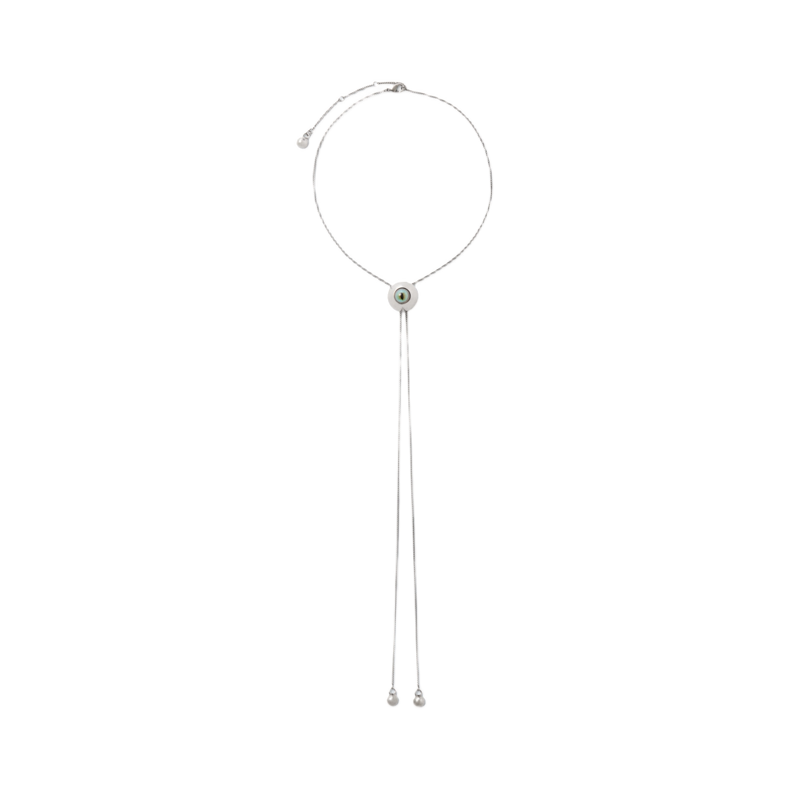 JW0099-LO036-098 Lemaire Cat Eye Rattle Bolo Tie Glacier