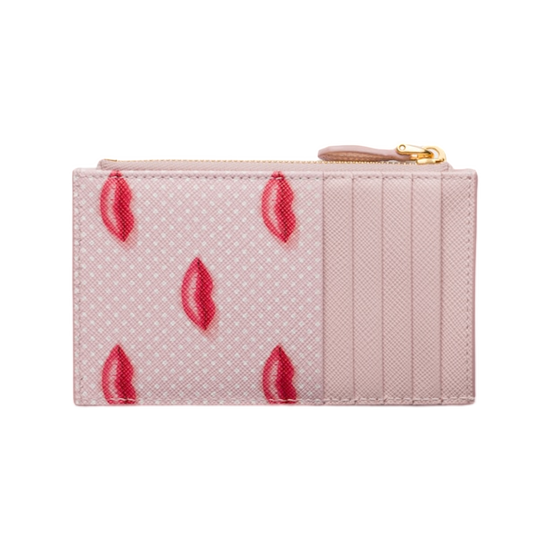 프라다 프린티드 사피아노 레더 카드 홀더 앨러배스터 핑크(Prada Printed Saffiano Leather Card Holder Alabaster Pink) - 2