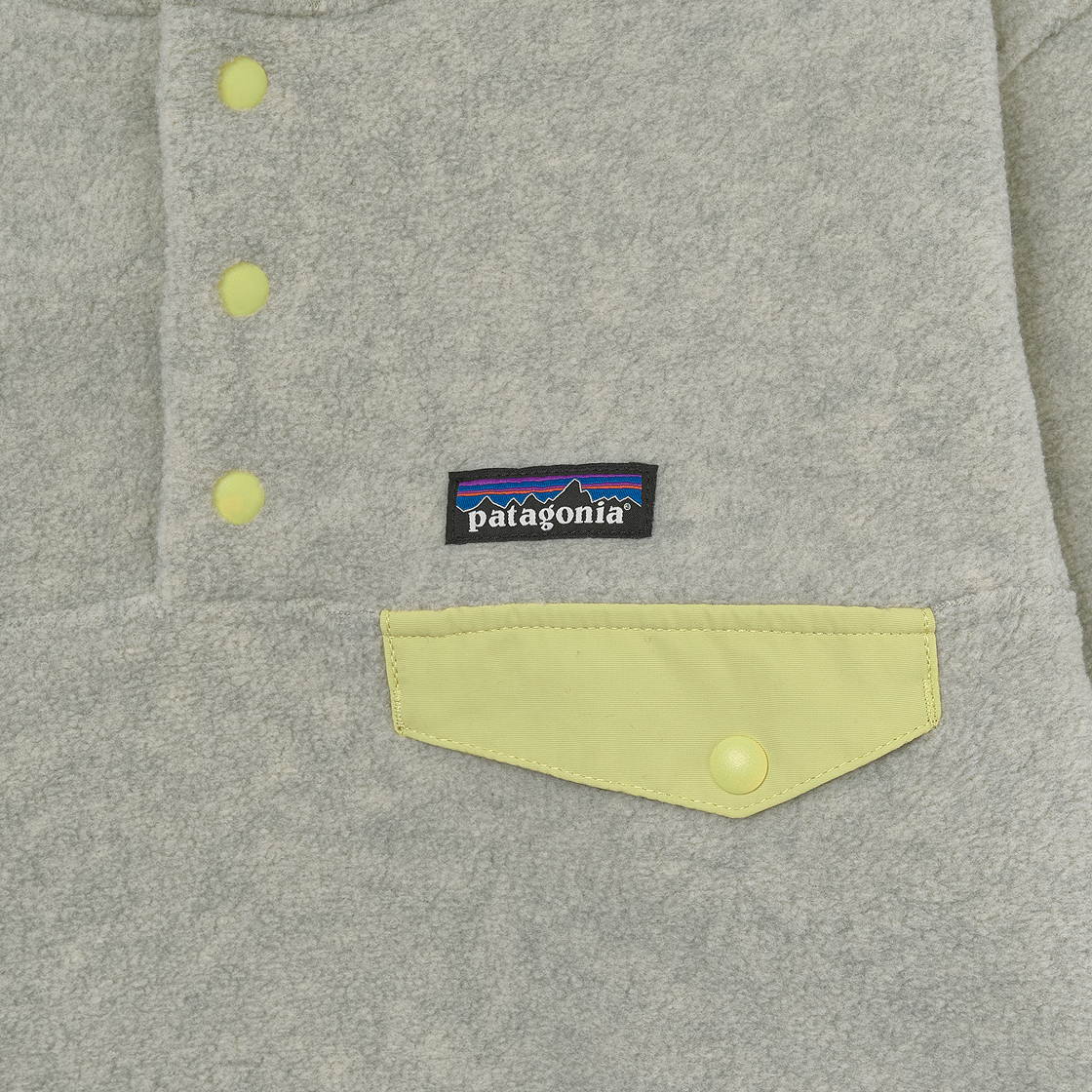 (W) 파타고니아 라이트웨이트 신칠라 스냅-T 플리스 풀오버 오트밀 헤더 W 니얼리 그린((W) Patagonia Lightweight Synchilla Snap-T Fleece Pullover Oatmeal Heather W Nearly Green) - 3