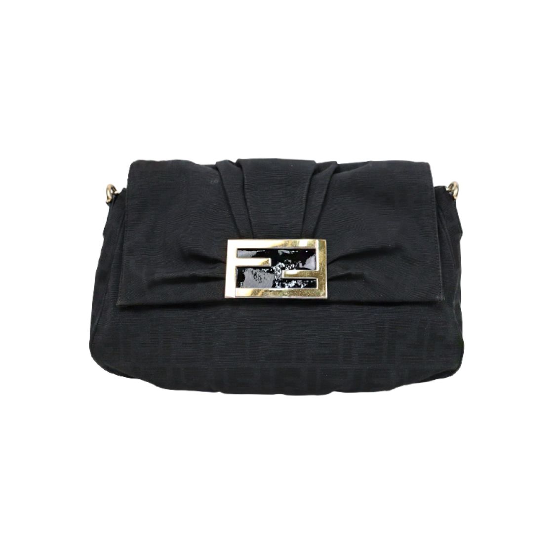 ITQWRILRR4BV Fendi Black Fabric Mamma Shoulder Bag C-A47777