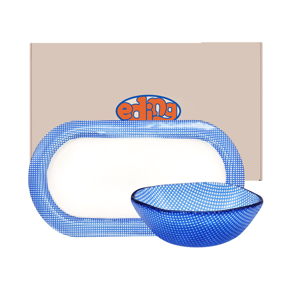 에딩 체키 트레이 gift A set 코발트 블루(Eding Checky Tray Gift A set Cobalt Blue) - 2