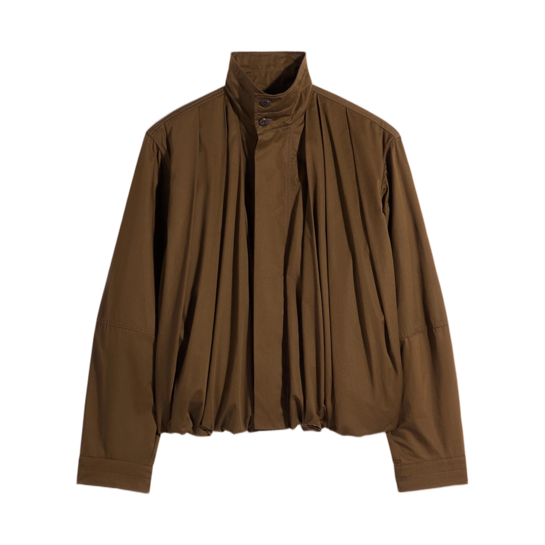 (W) 르메르 소프트 플리츠 블루종 라이트 코튼 사틴 브론즈((W) Lemaire Soft Pleated Blouson in Light Cotton Satin Bronze) - 1