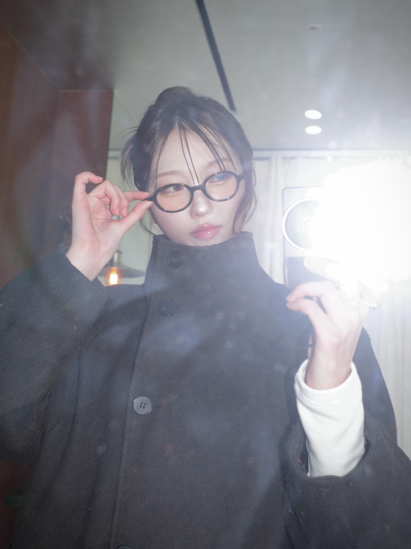 lash Lunettes 05 Amber 착용 스타일 - 1