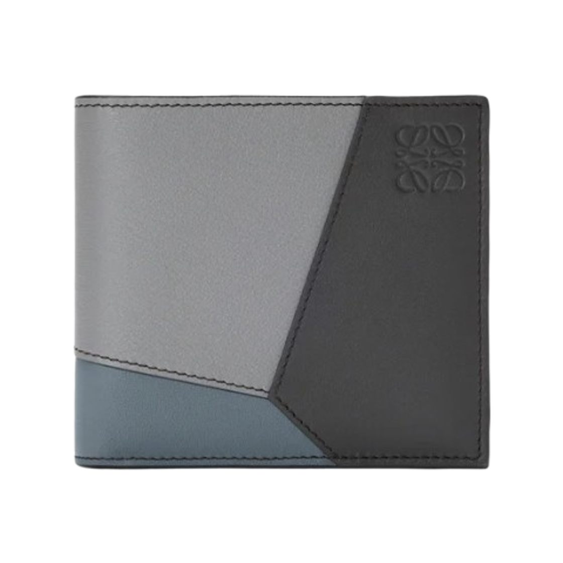 로에베 클래식 카프스킨 퍼즐 바이폴드 월렛 아스팔트 그레이 스톰 블루(Loewe Puzzle Bifold Wallet in Classic Calfskin Asphalt Grey Storm Blue)
