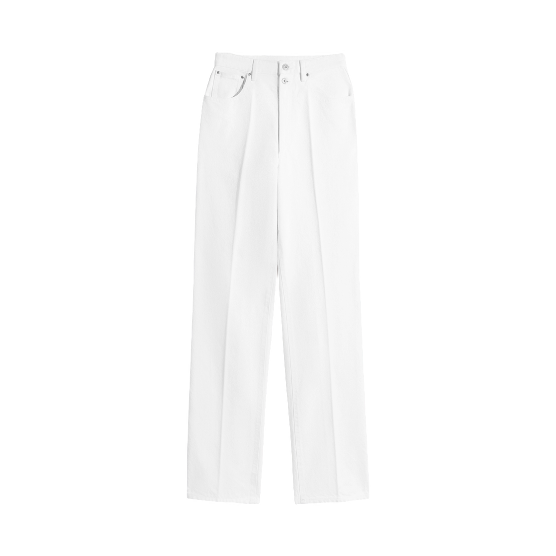 (W) 르메르 하이 웨이스티드 스트레이트 팬츠 데님 밀크((W) Lemaire High Waisted Straight Pants in Denim Milk)