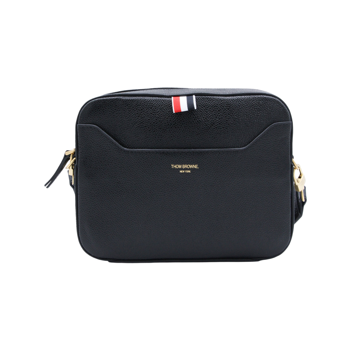 MAG421A-00198-001 Thom Browne Pebble Grained Crossbody Bag Black