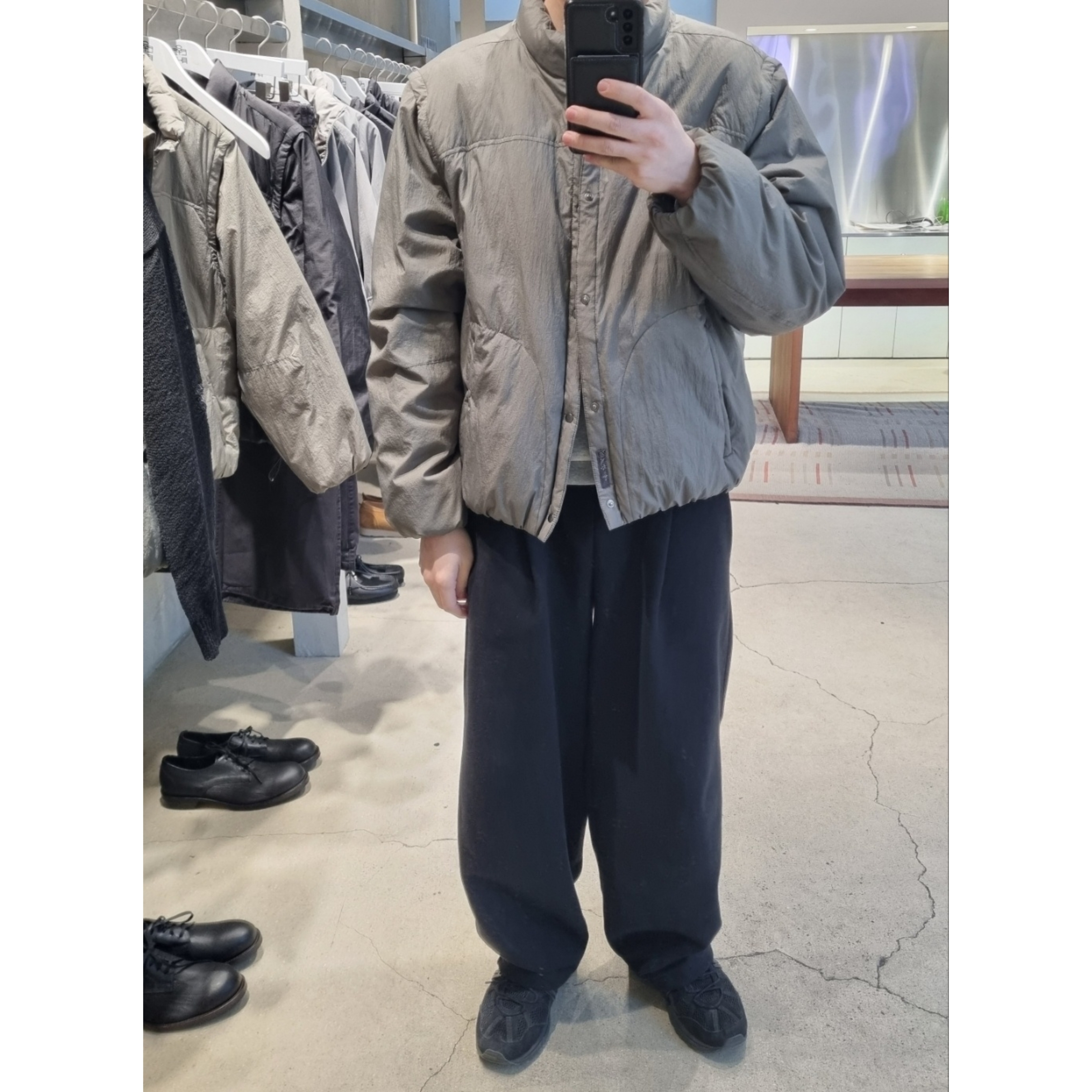 Asics Gel-Sonoma 15-50 Black, Polyteru Modular Snap Puff Jacket Sage 착용 스타일 - 1