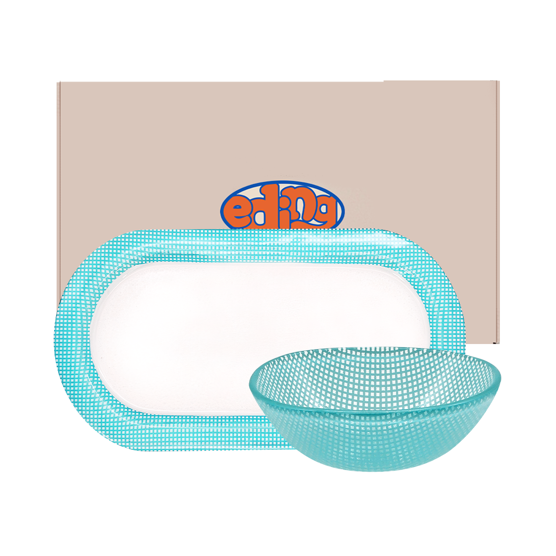 에딩 체키 트레이 gift A set 터콰이즈(Eding Checky Tray Gift A set Turquoise) - 2