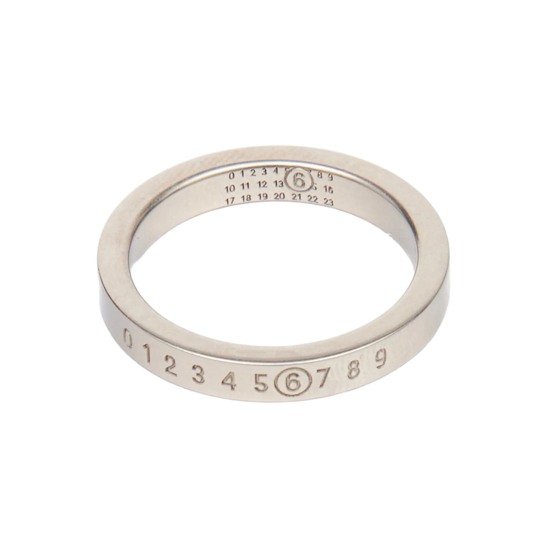 SM6UQ0059P6469968 MM6 Maison Margiela Numeric Minimal Signature Ring Silver