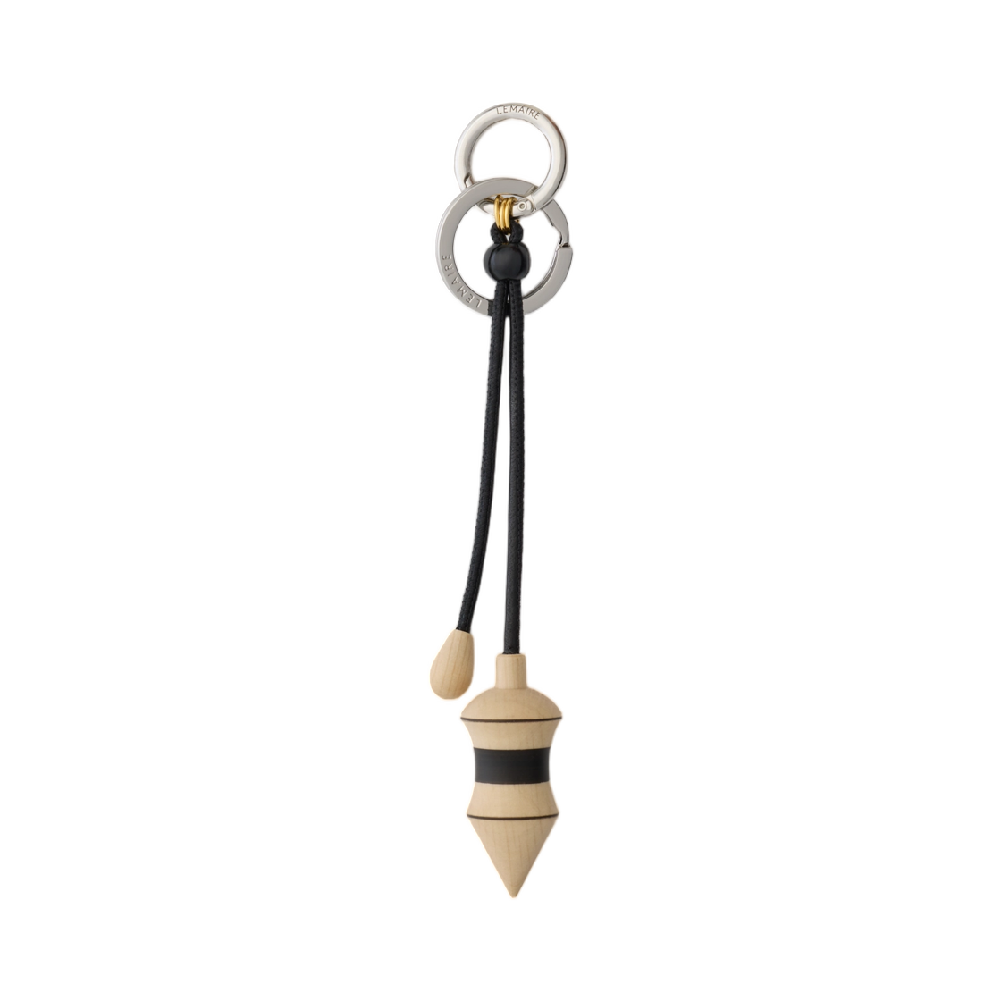 르메르 블랙 스트라이프 펜듈럼 백 참 우드 코드 호른빔(Lemaire Black Stripes Pendulum Bag Charm in Wood with Cord Hornbeam) - 1