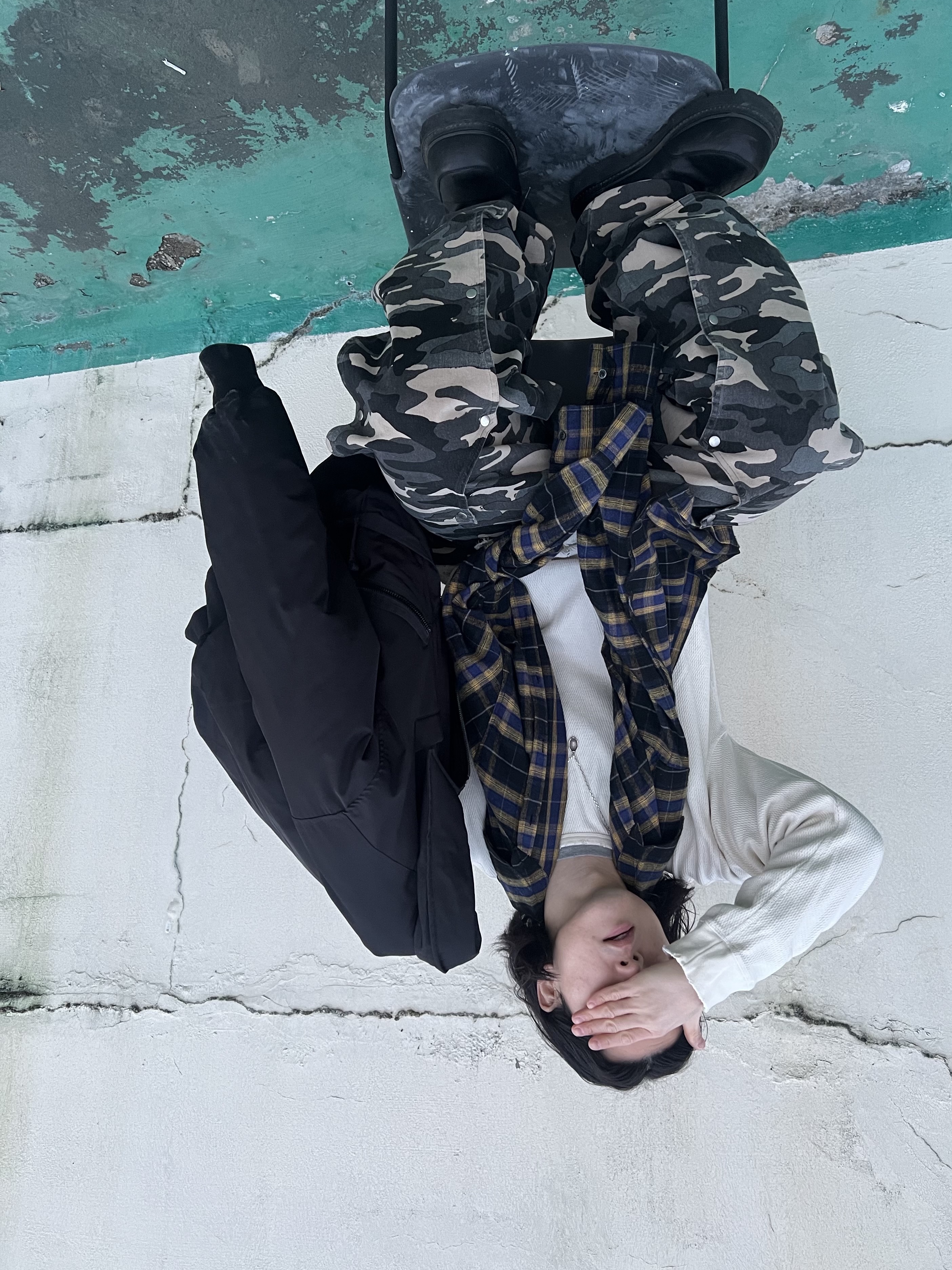 MJD Oversized Flannel Check Shirt Multi 착용 스타일 - 4