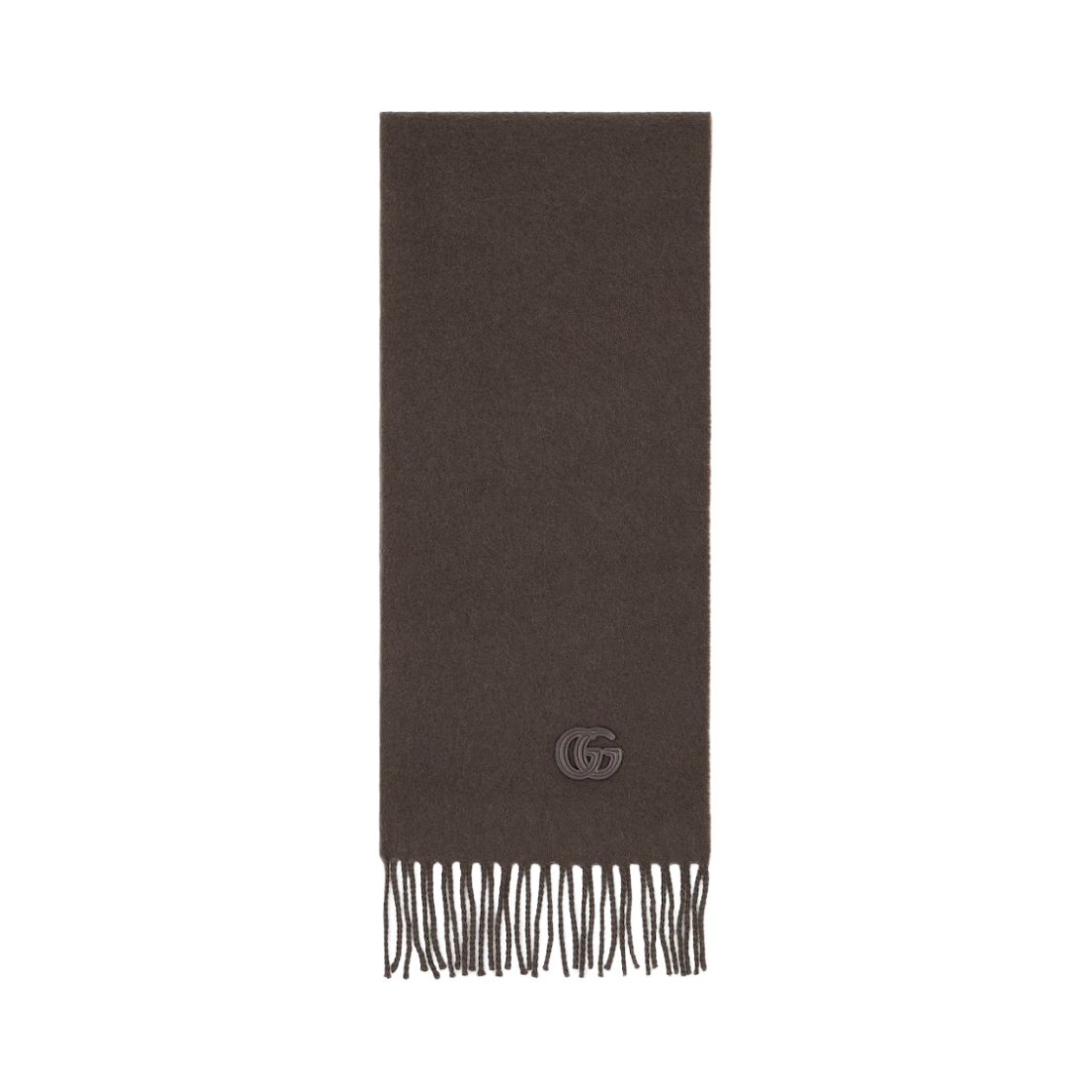 구찌 패치 캐시미어 머플러 다크 브라운 베이지(Gucci Cashmere Muffler with Patch Dark Brown Beige)