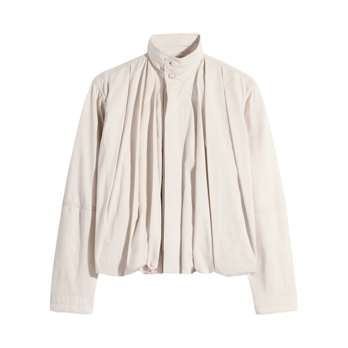 (W) 르메르 소프트 플리츠 블루종 라이트 코튼 사틴 자스민((W) Lemaire Soft Pleated Blouson in Light Cotton Satin Jasmine) - 1