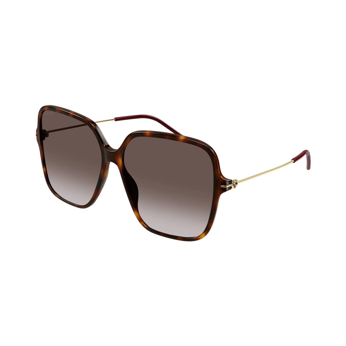 (W) 구찌 스퀘어 프레임 아세테이트 선글라스 하바나 브라운((W) Gucci Square Frame Acetate Sunglasses Havana Brown) - 1