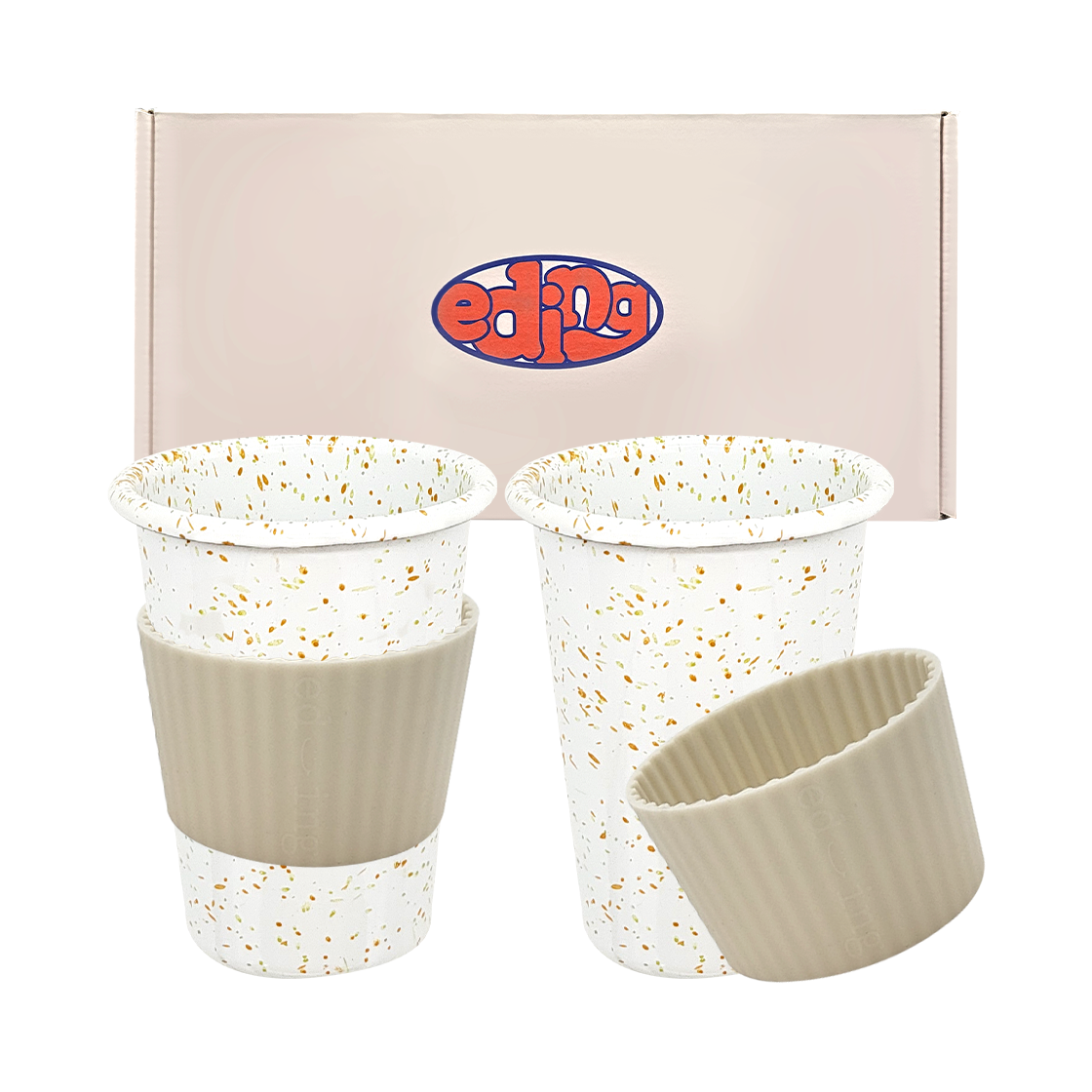 에딩 밀키웨이 법랑 컵 롱텀블러 + 홀더 제주 만다린 2p gift set(Eding Mlikyway Enamel Long Tumbler+Holder 2p Gift Set Jeju Mandarin)