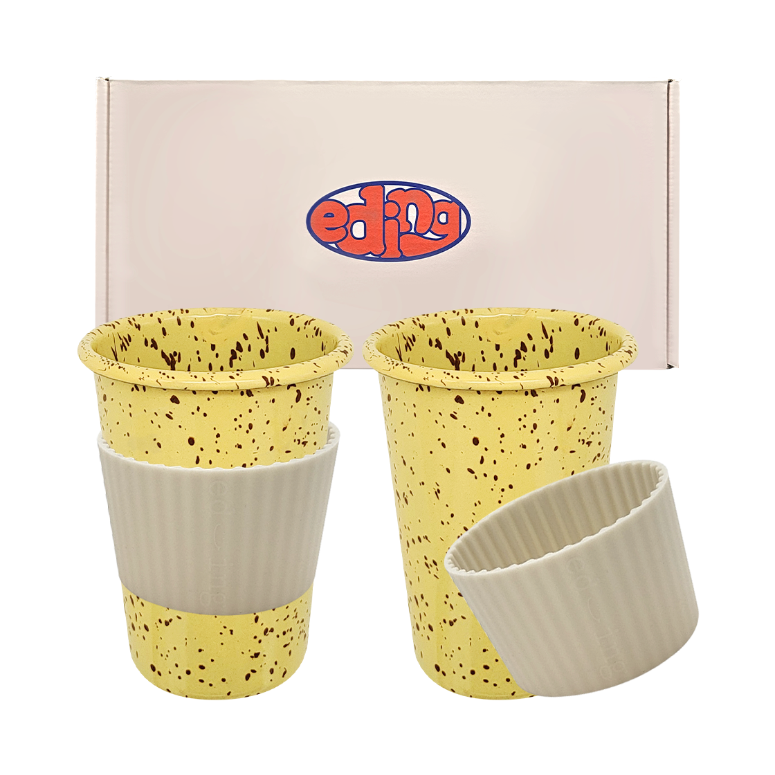 에딩 밀키웨이 법랑 컵 롱텀블러 + 홀더 사하라 브라운 2p gift set(Eding Mlikyway Enamel Long Tumbler+Holder 2p Gift Set Sahara Brown)