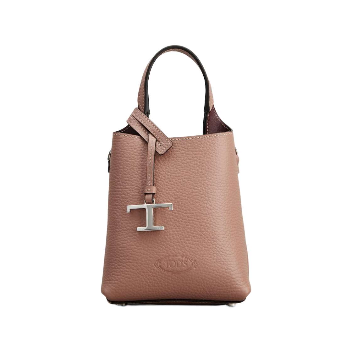 XBWAPAT9000QRI7O99 Tod's Micro Bag in Leather Burgundy Pink