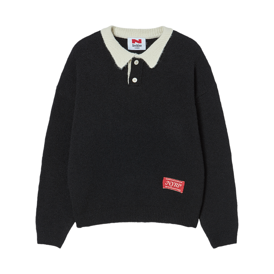 NV26SPKT01BK N ARCHIVE Fuzzy Archive Rugby Knit Black