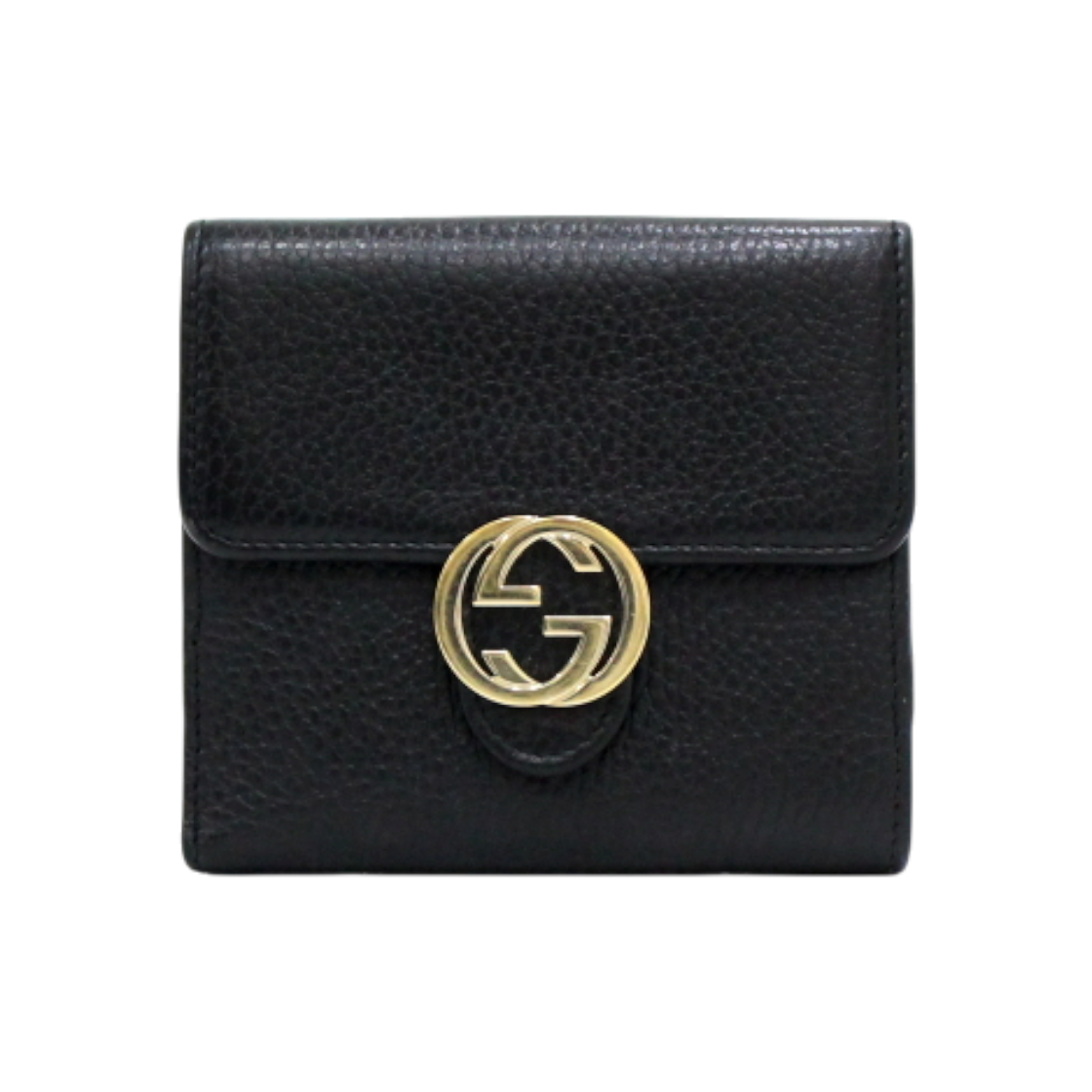 ITD7OGP9U3BO Gucci 615525 Interlocking GG Gold Flap Women's Wallet
