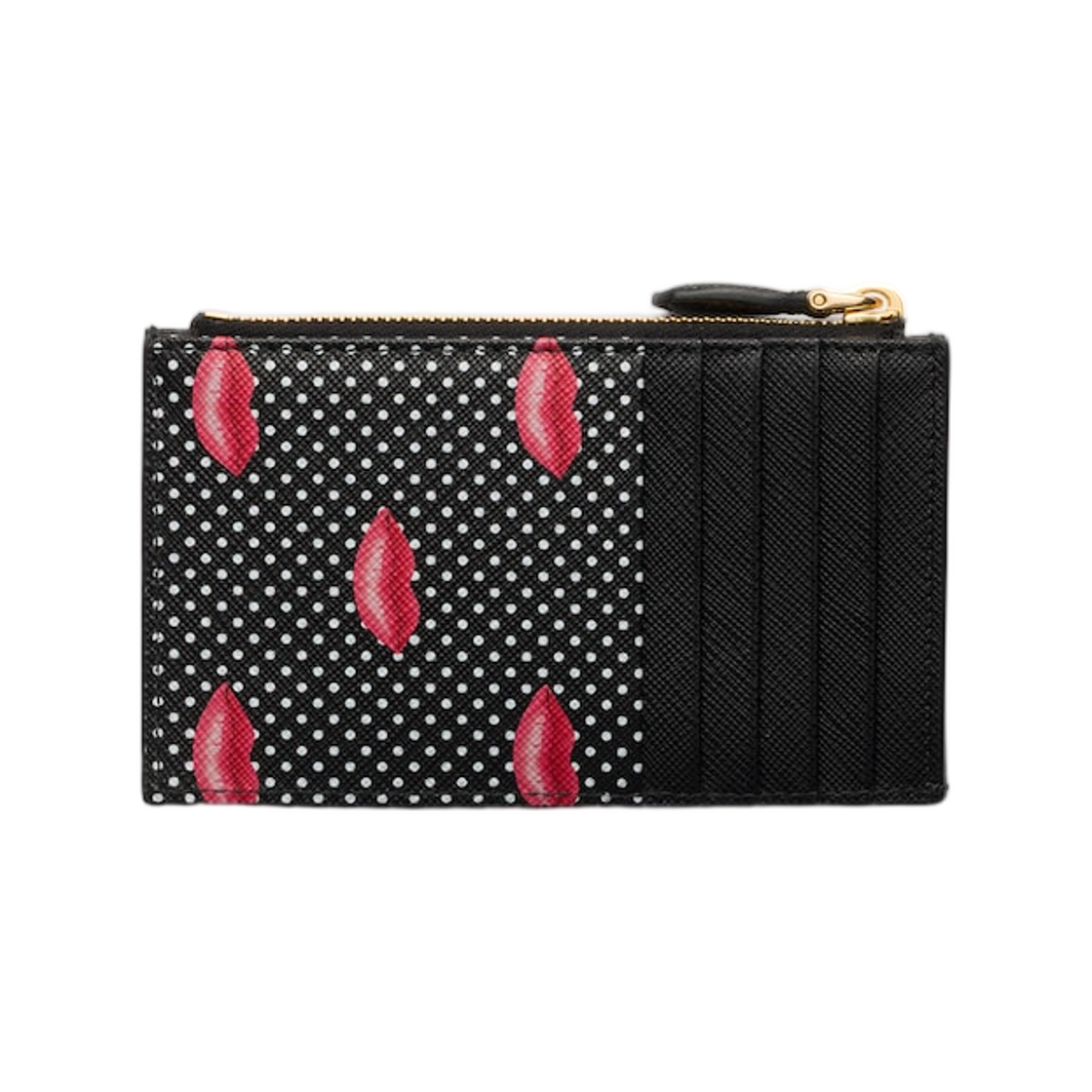 프라다 프린티드 사피아노 레더 카드 홀더 블랙(Prada Printed Saffiano Leather Card Holder Black) - 2
