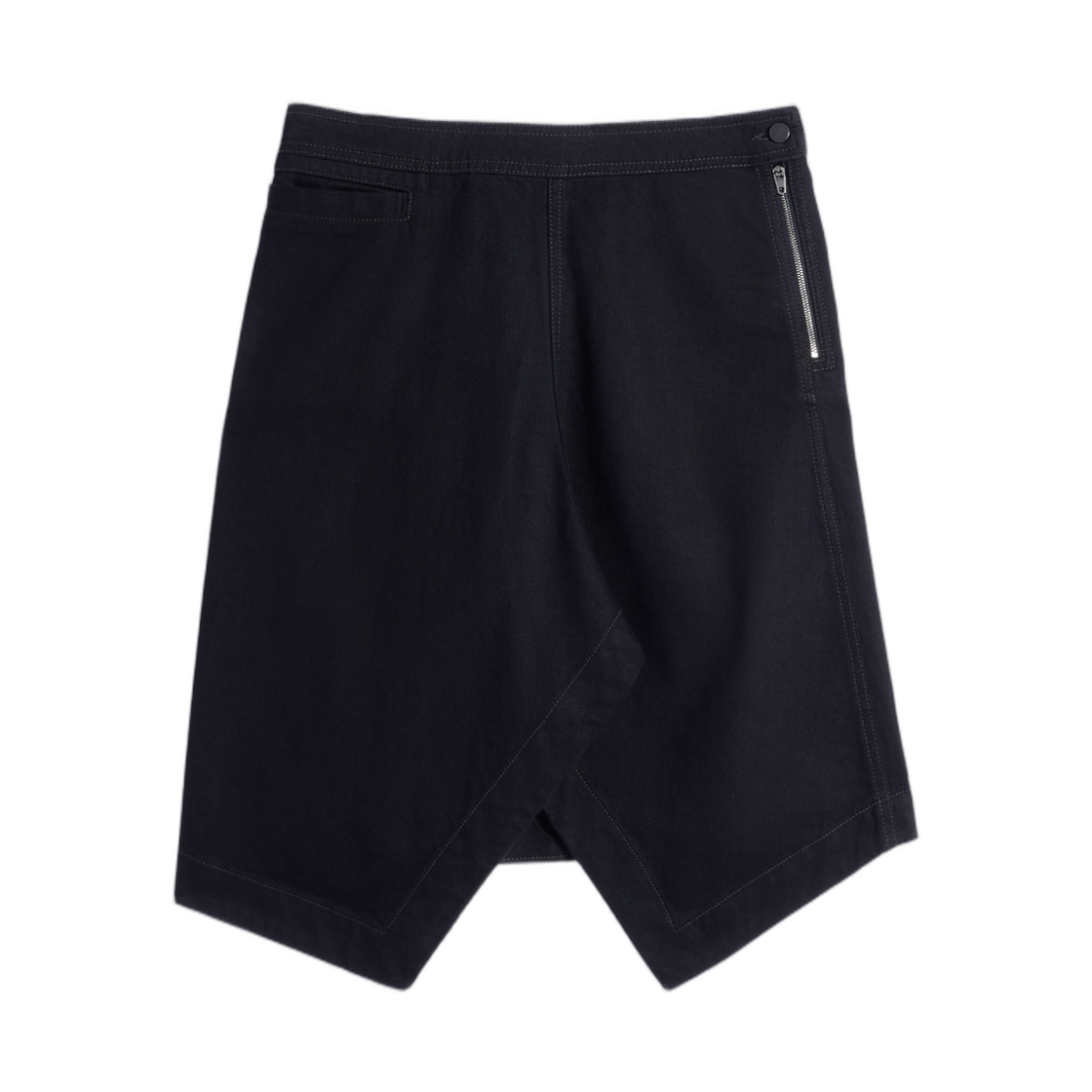 SK1072-LD1071-999 (W) Lemaire Asymmetric Skirt in Denim Black