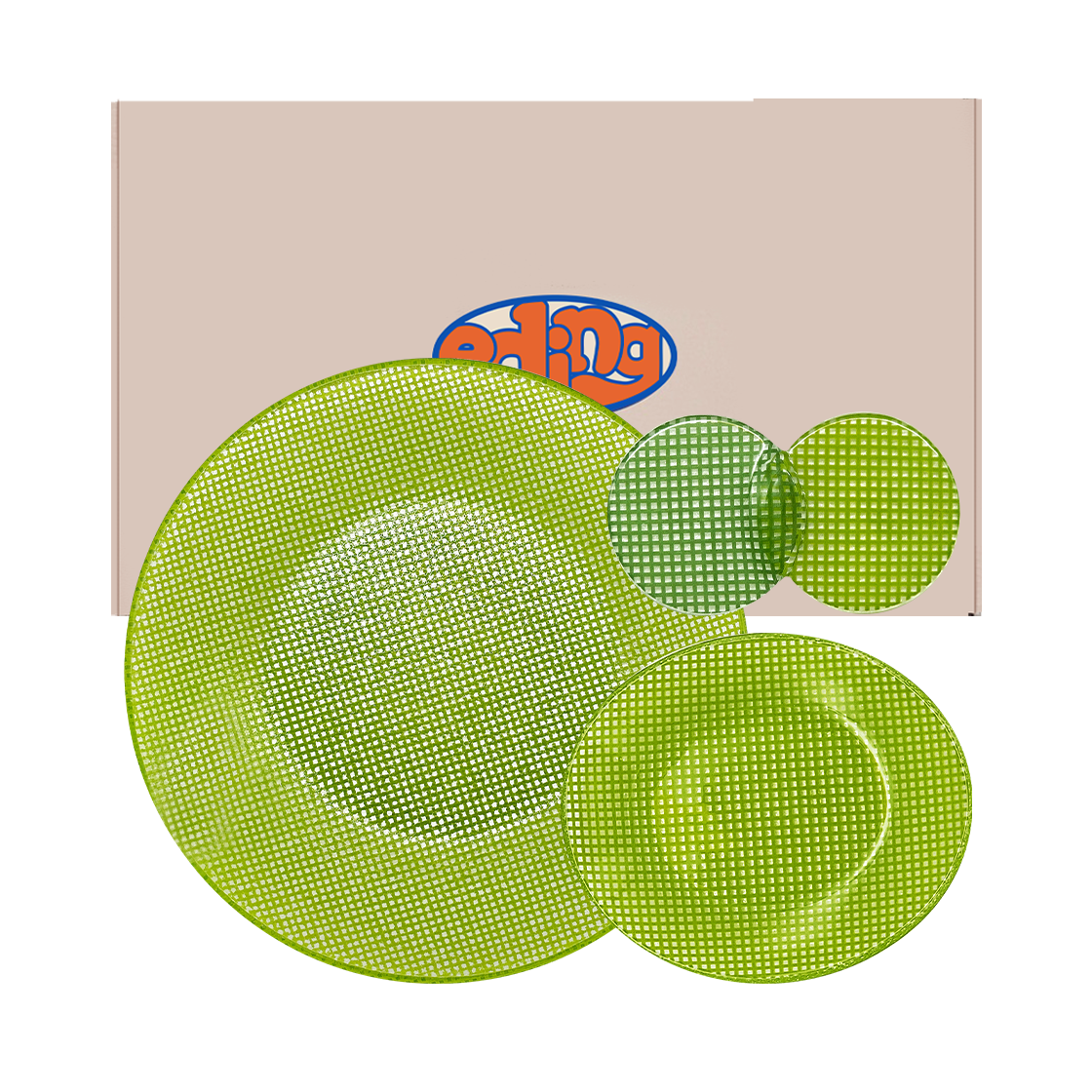 에딩 체키 플레이트  gift B set 라임(Eding Checky Plate Gift B set Lime) - 1