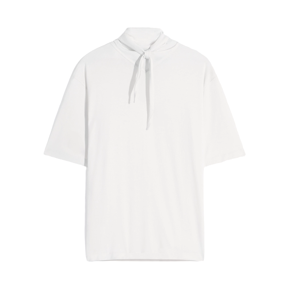 (W) 르메르 티셔츠 풀라드 저지 라이트 크림((W) Lemaire T-Shirt with Foulard in Jersey Light Cream)