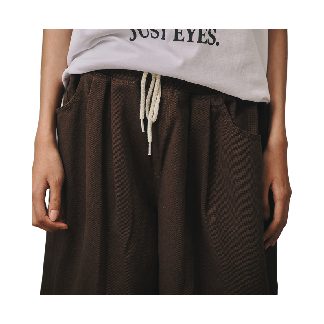 비에스래빗 수퍼 와이드 데님 팬츠 브라운(Bsrabbit Super Wide Denim Pants Brown) - 3