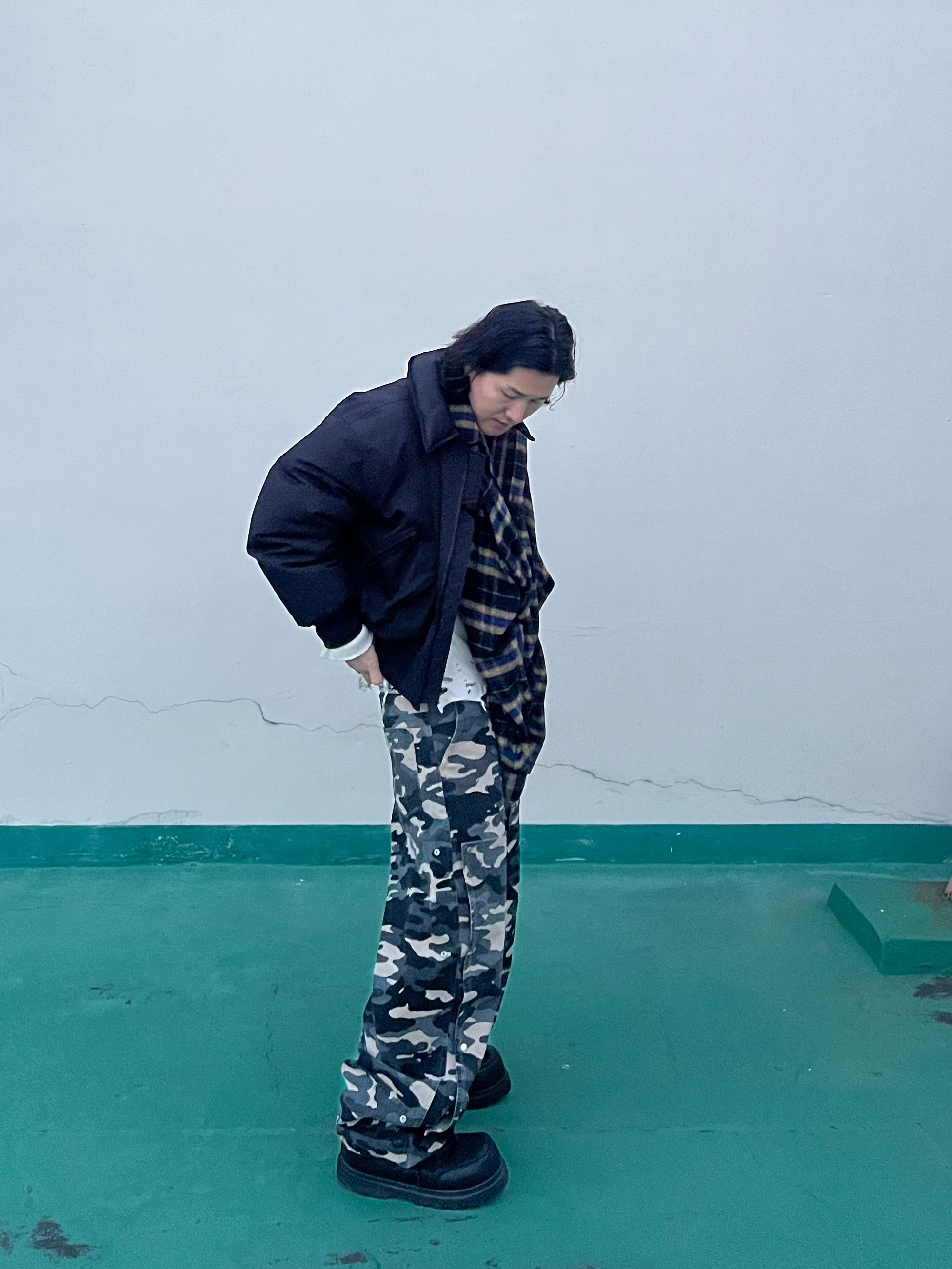 MJD Oversized Flannel Check Shirt Multi 착용 스타일 - 5