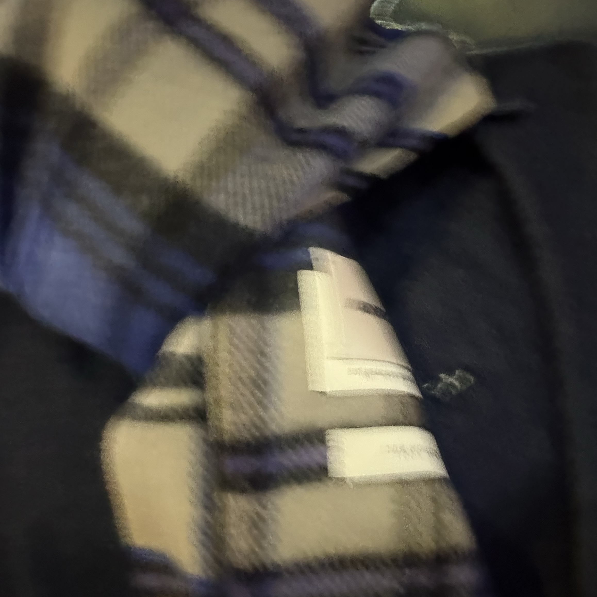 Ader Error Revint Plaid Muffler Z-Blue 착용 스타일