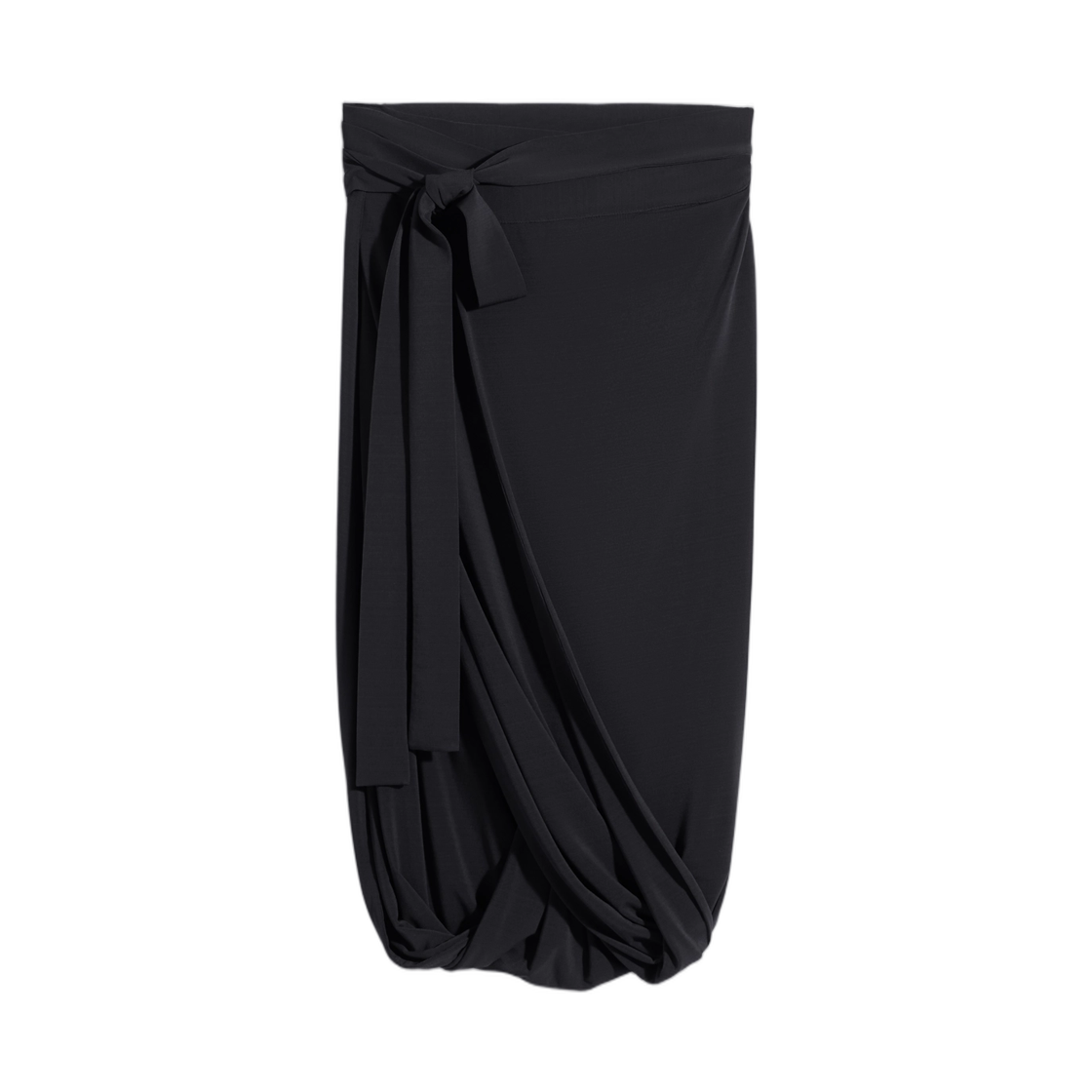 SK1069-LJ1050-980 (W) Lemaire Soft Wrap Skirt in Viscose Crepe Jersey Charcoal