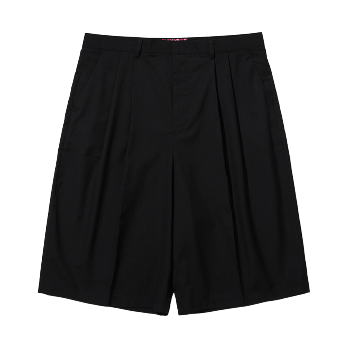 비에스래빗 버뮤다 투턱 루즈핏 슬랙스 숏팬츠 블랙(Bsrabbit Bermuda Twotuck Loose Fit Slacks Shorts Black)