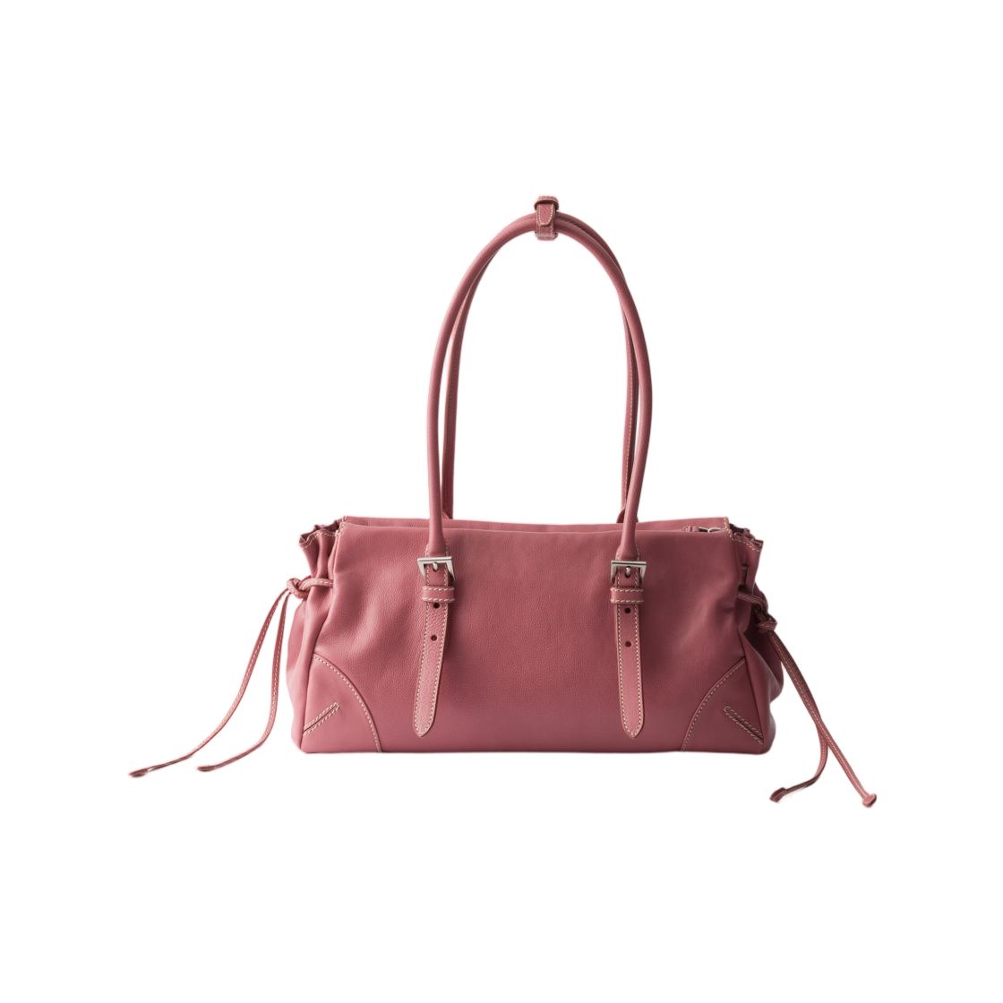 프라다 보니 미디움 앤티크 레더 토트백 로터스 핑크(Prada Bonnie Medium Antiqued Leather Tote Bag Lotus Pink) - 2