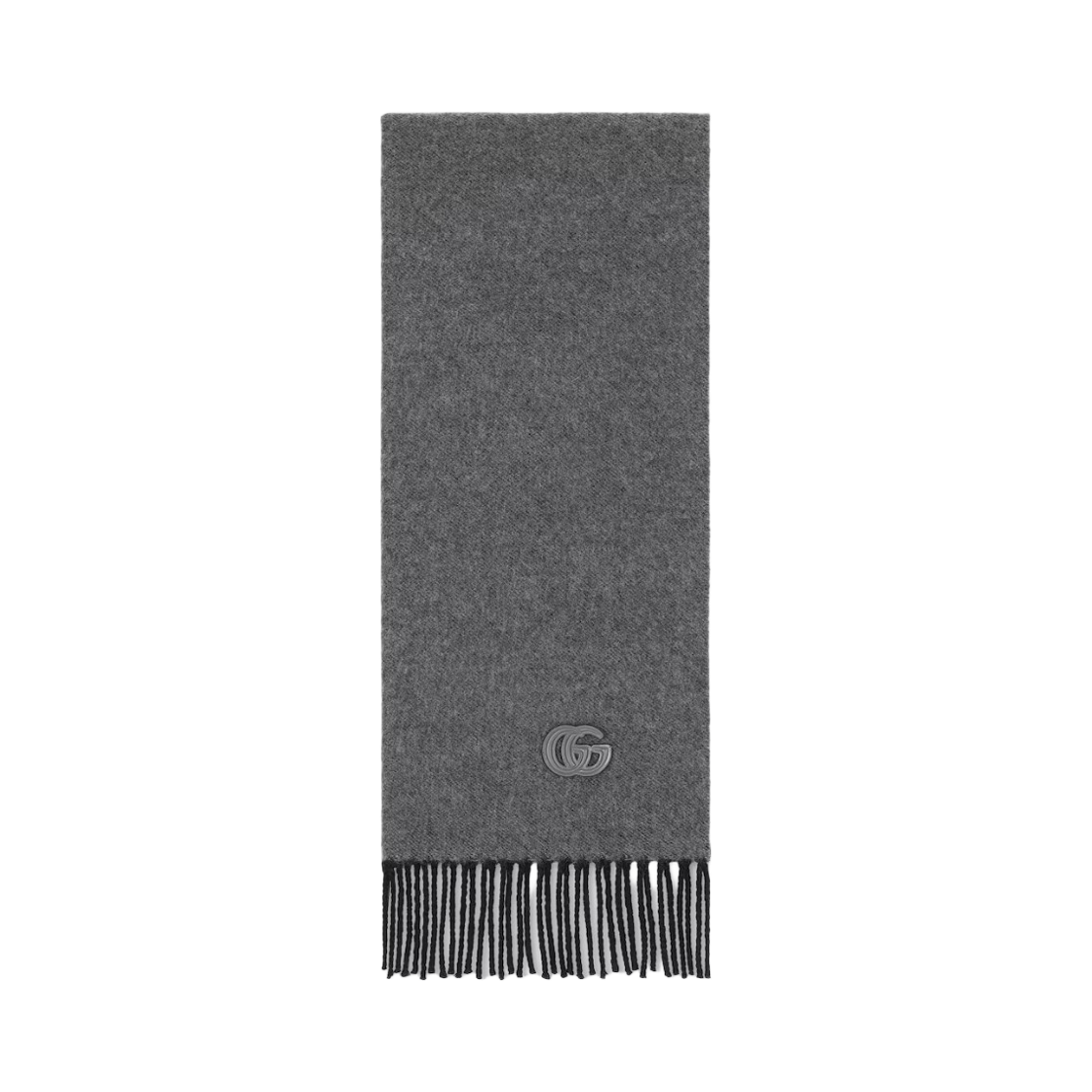 구찌 패치 캐시미어 머플러 다크 그레이 블랙(Gucci Cashmere Muffler with Patch Dark Grey Black)