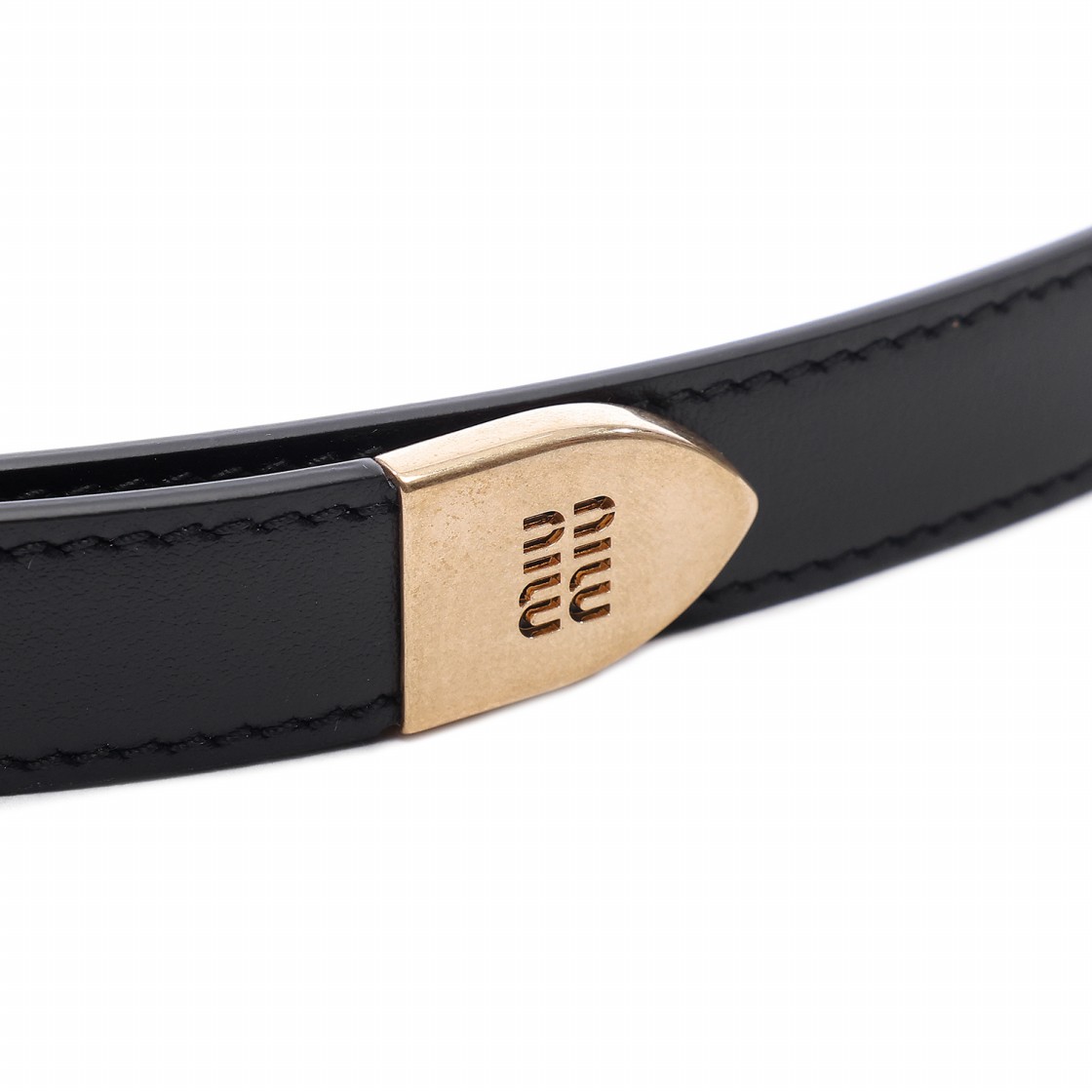 [25% 쿠폰] (W) 미우 미우 로고 버클 레더 벨트 블랙([25% 쿠폰] (W) Miu Miu Logo Buckle Leather Belt Black) - 6
