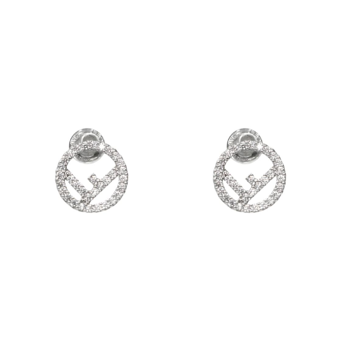 ITMLA7DCEQCB Fendi Cubic F Is Fendi Silver Earrings C-B48353