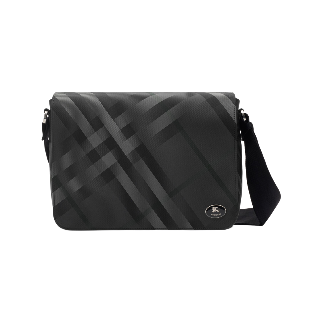 8112355 Burberry Grid Messenger Bag Charcoal