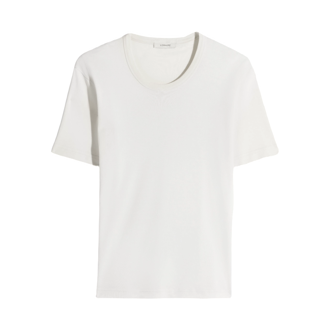 (W) 르메르 립 티셔츠 저지 라이트 크림((W) Lemaire Rib T-Shirt in Jersey Light Cream)