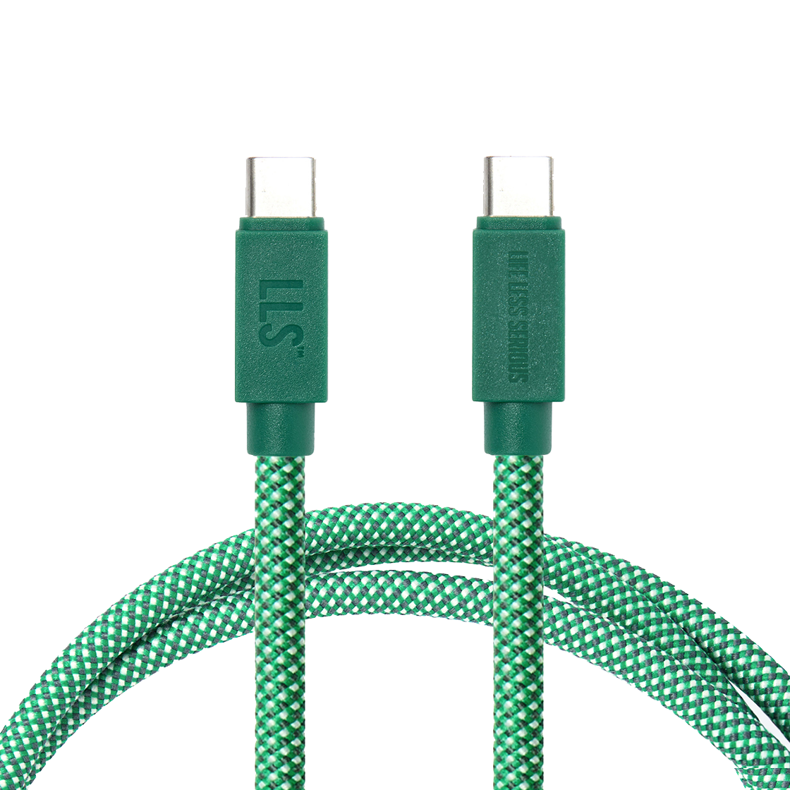 엘엘에스 로프 고속 CtoC 타입 충전 케이블 그린 1.5m(LLS ROPE STRAP CABLE CtoC(60w) / CAMPER GREEN) - 1