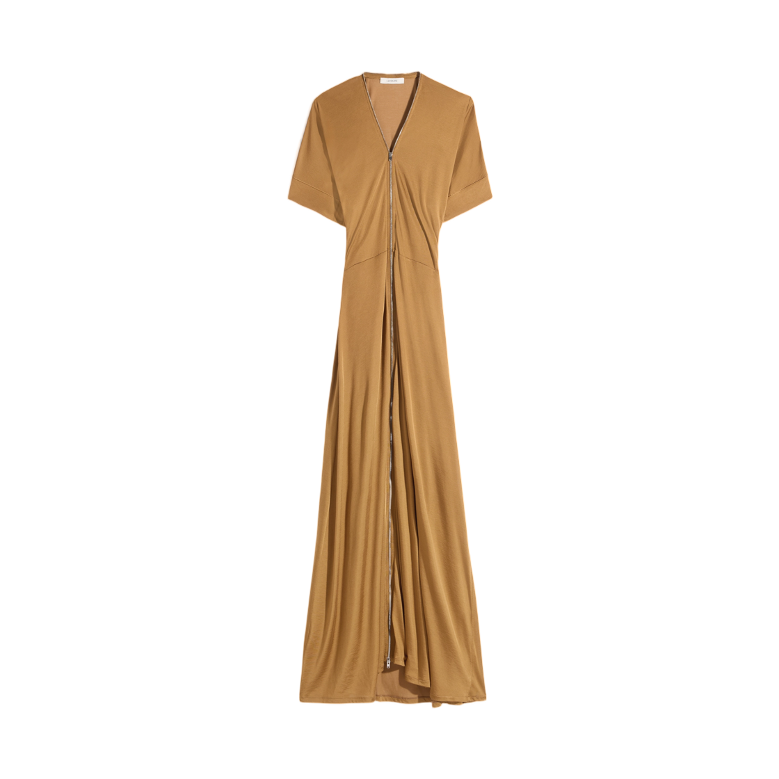 (W) 르메르 집 드레스 비스코스 코튼 저지 시나몬 브라운((W) Lemaire Zip Dress in Viscose Cotton Jersey Cinnamon Brown) - 1