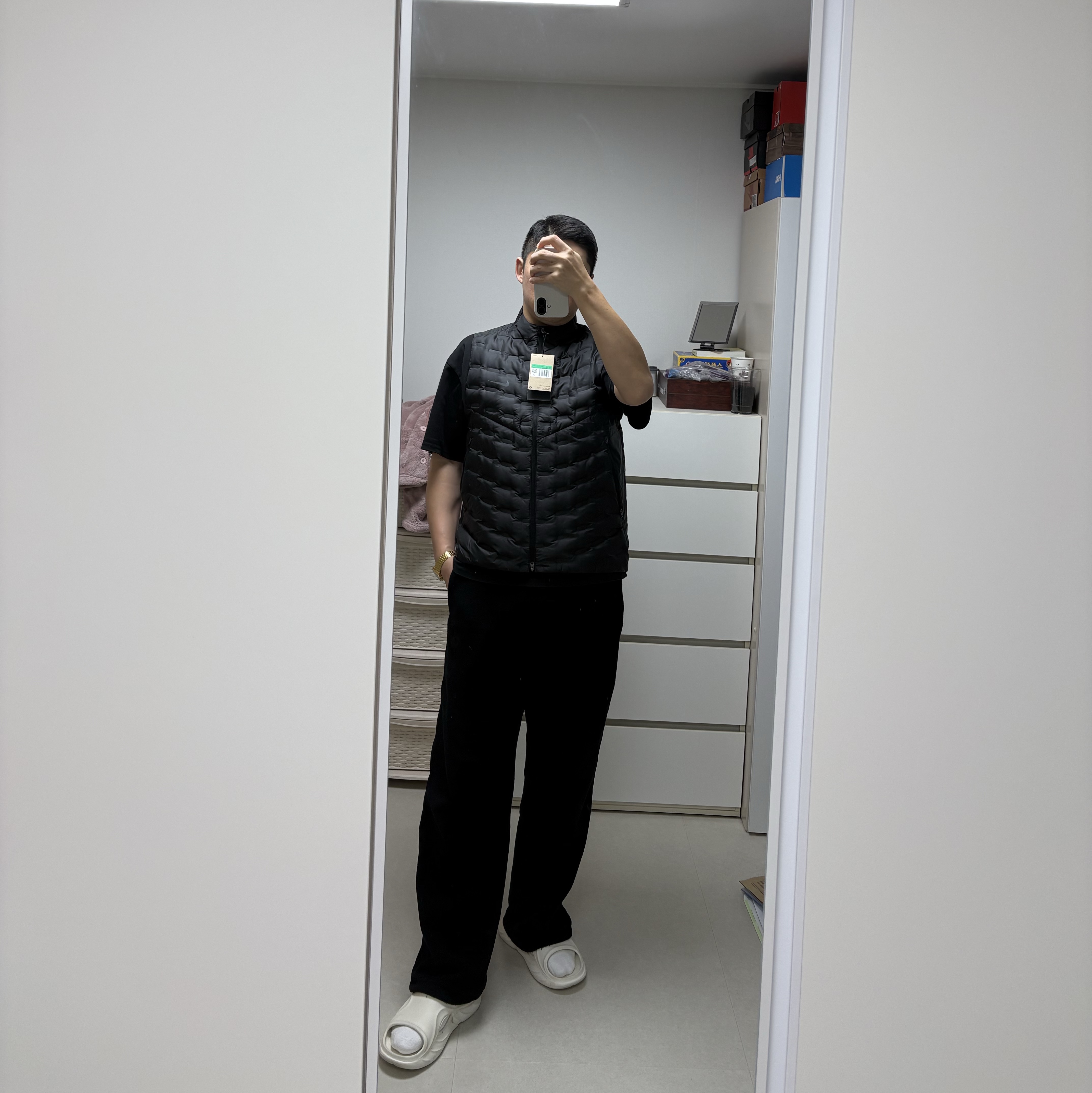 Nike Therma-Fit ADV Repel Down Running Vest Black - Asia 착용 스타일