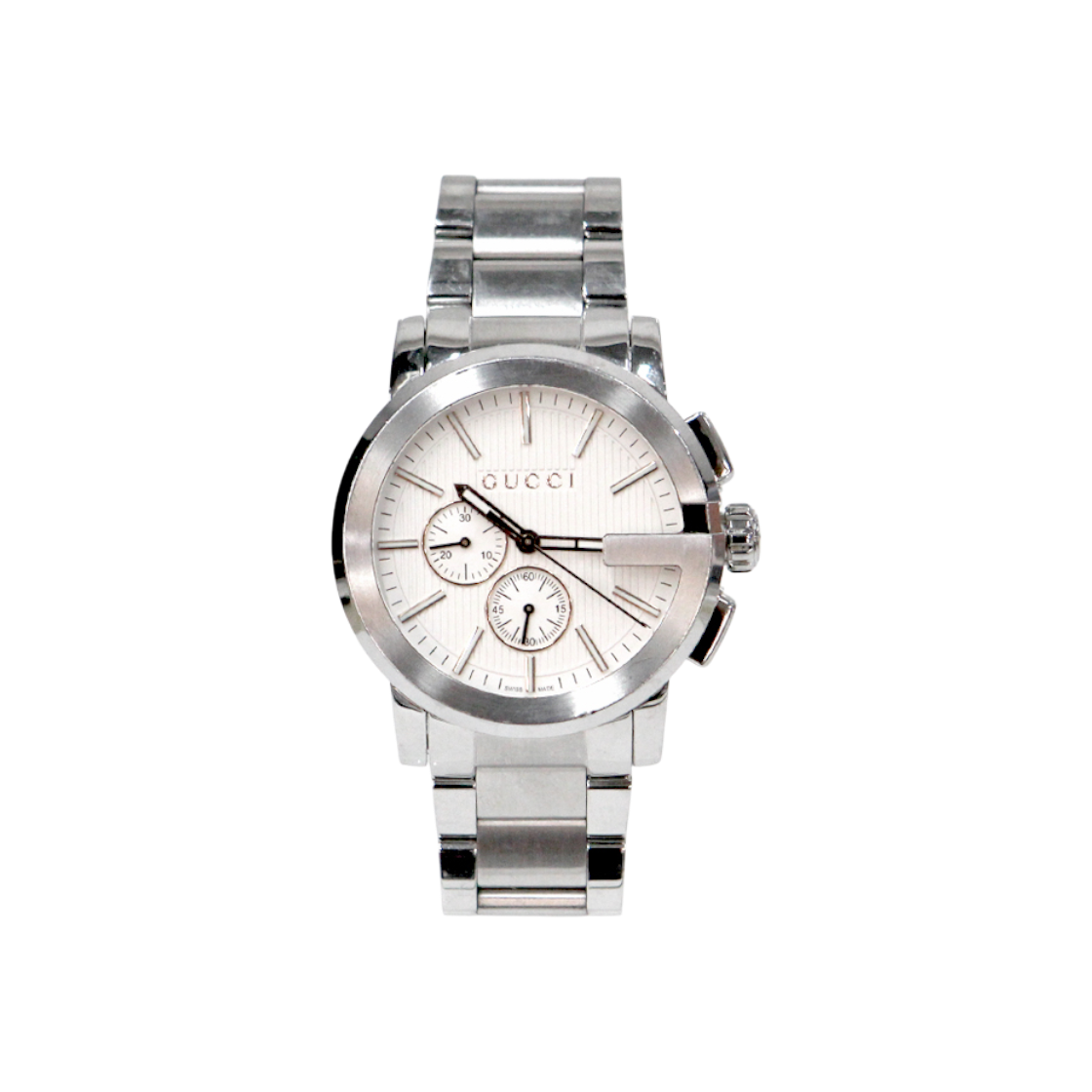 ITJBFGMINO23 Gucci 44mm G Chrono Steel Quartz Watch A-B46469