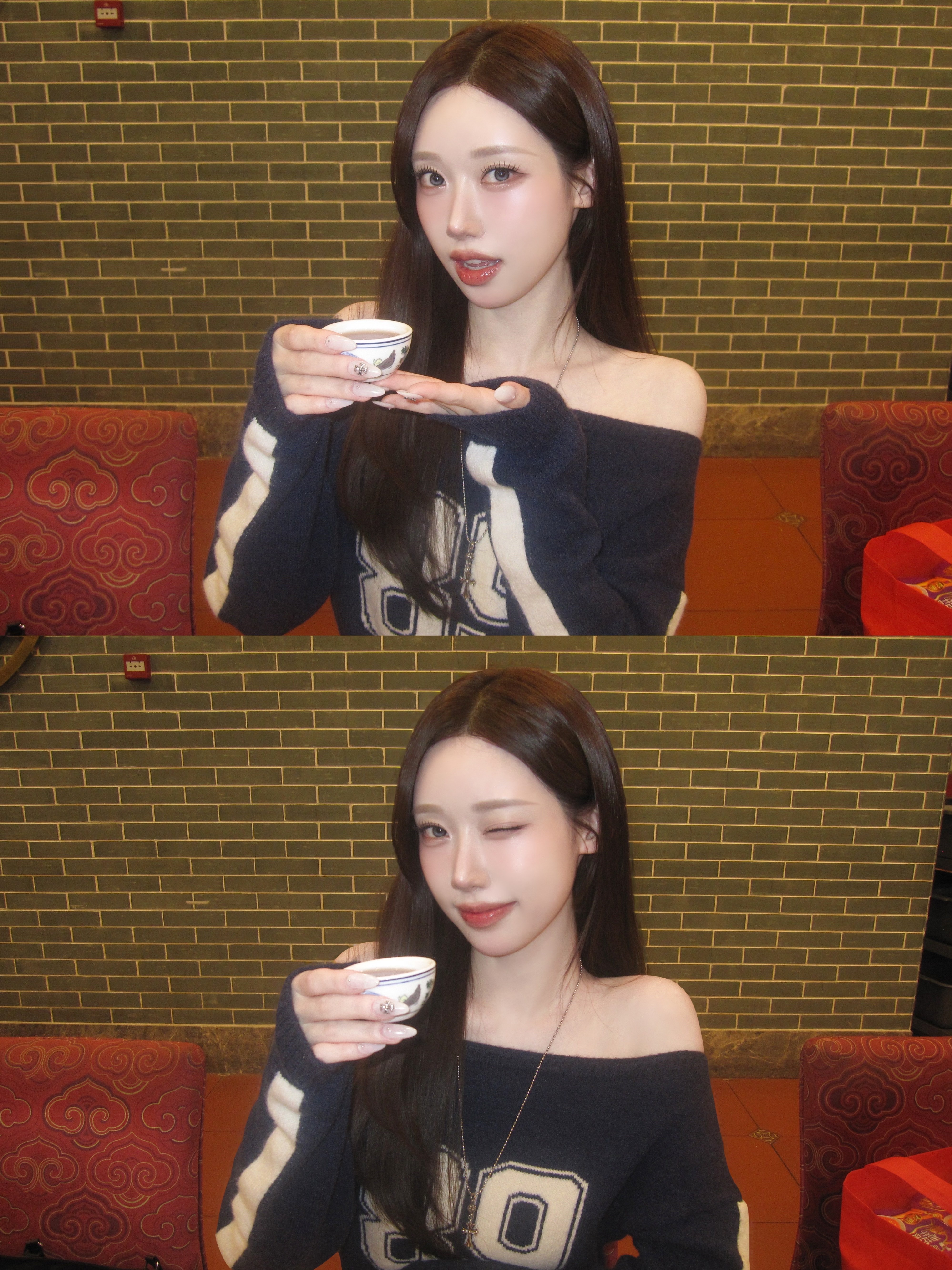 Hera Sensual Nude Gloss 462 Speechless 착용 스타일